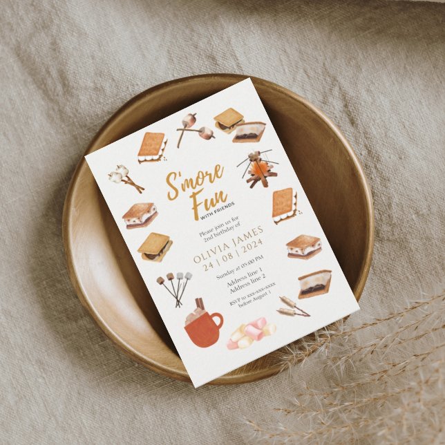 Any age smore fun friends camping birthday invitation (Creator Uploaded)