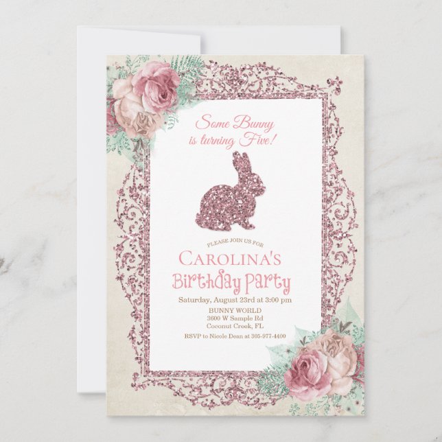 ANY AGE - Some Bunny First Birthday Invitation (Front)