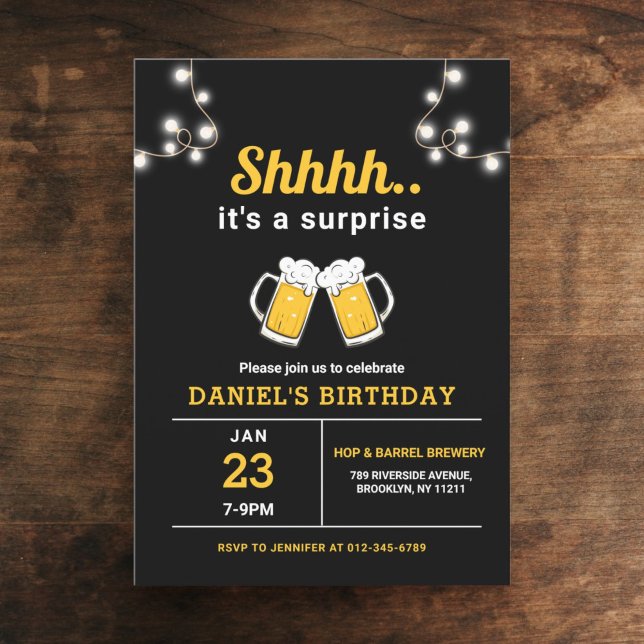 Any Age Surprise Beers Birthday Party Invitation (Creator Uploaded)
