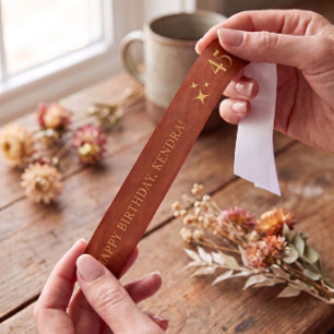 ANY AGE Terracotta Personalised Birthday Gift Satin Ribbon
