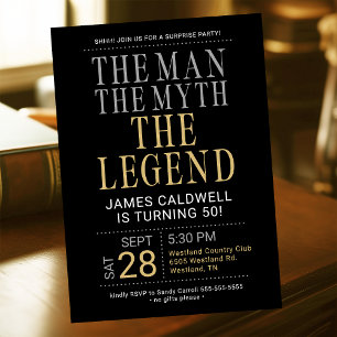 Any Age The Man The Myth The Legend Surprise Party Invitation