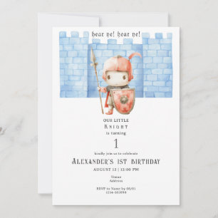 Any Age Toddlers Mediaeval Knight Renfaire Birthda Invitation