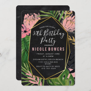 ANY AGE - Tropical Floral Birthday Invitation