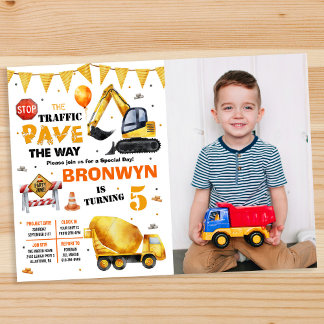 ANY AGE - Under Construction Birthday Invitation