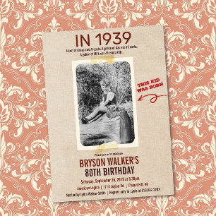 ANY AGE - Vintage Photo Birthday Invitation