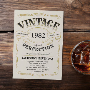 Any Age Vintage Whiskey Themed Birthday Invitation