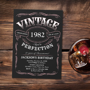 Any Age Vintage Whiskey Themed Birthday Invitation