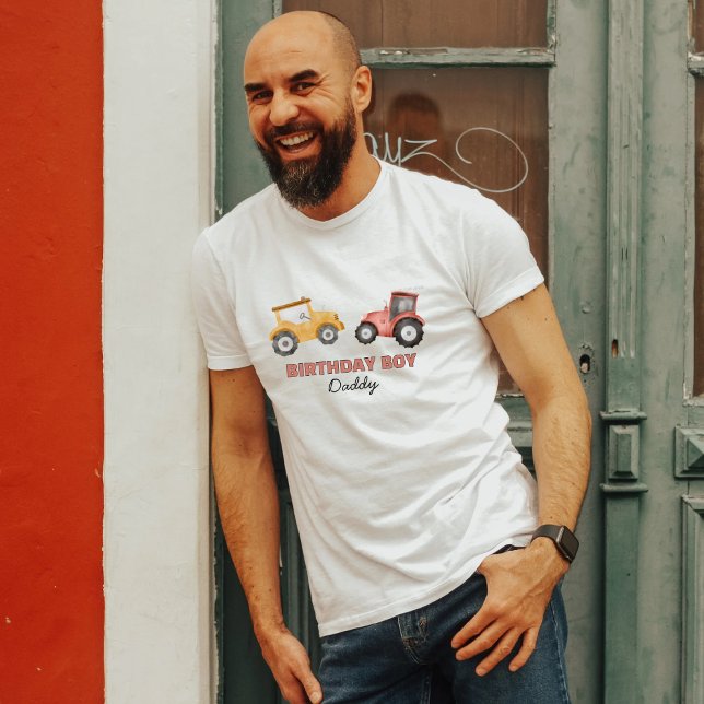 Any age Watercolor tractor birthday dad T-Shirt (Creator Uploaded)