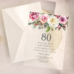 Any Age White Rose Floral 80th Birthday Invite Acrylic Invitations<br><div class="desc">Any Age White Rose Floral 80th Birthday Invite Acrylic Invitations Invite

beautiful elegant floral watercolor design

Fully Customisable / personalised</div>