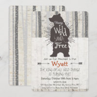 ANY AGE - Wild Thing Bear Birthday Invitation