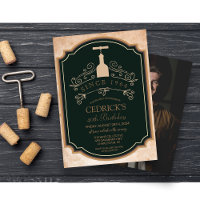 ANY AGE - Wine Label Birthday Photo Invitation