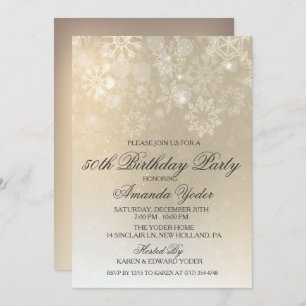 ANY AGE - Winter Snowflake Birthday Invitation