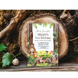 ANY AGE - Woodland Animals Birthday Invitation