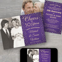 ANY Anniversary 2 Photo Cheers Purple & Gold Party