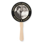 ANY Anniversary 2 Photo Elegant Black & Gold Round