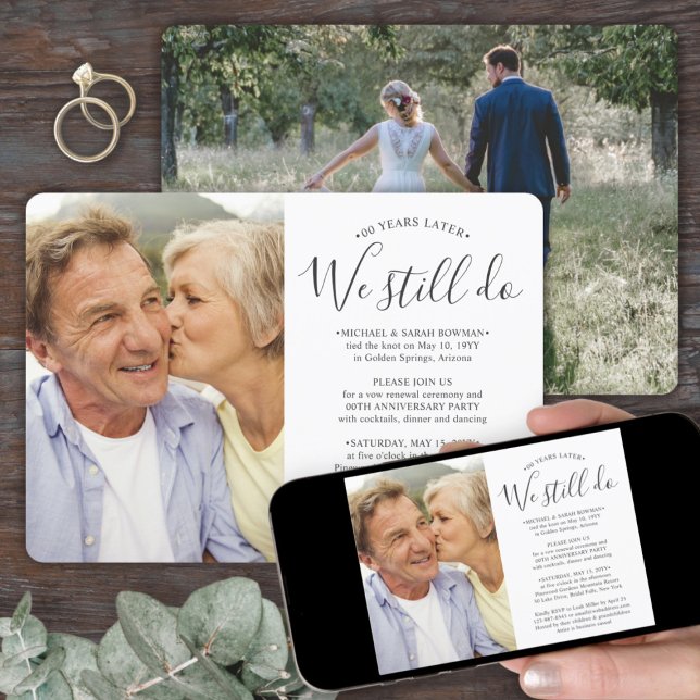 ANY Anniversary 2 Photo We Still Do Vow Renewal Invitation (Creator Uploaded)