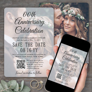 ANY Anniversary Party 2 Photo & QR Code Overlay Save The Date