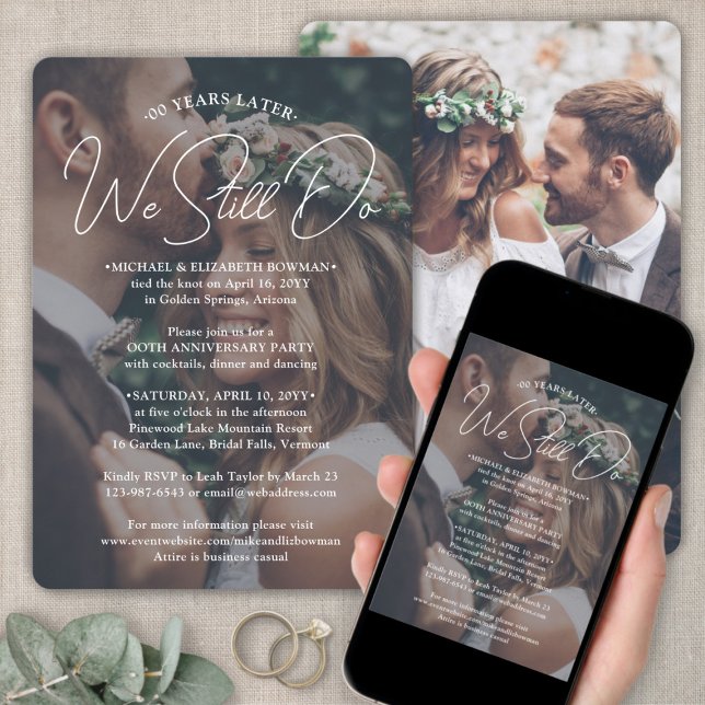 ANY Anniversary Party Photo We Still Do Reception Invitation (Creator Uploaded)