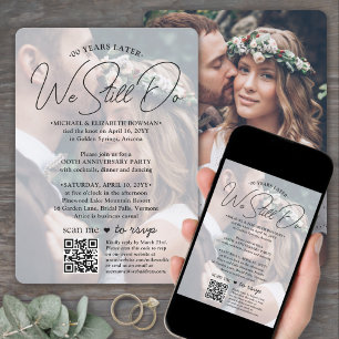 ANY Anniversary Party QR RSVP & Photos We Still Do Invitation
