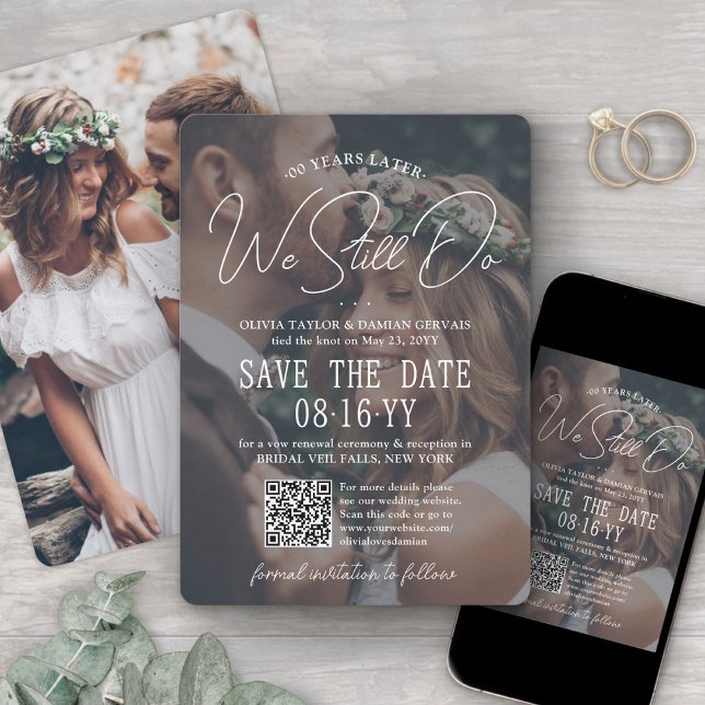 ANY Anniversary Party We Still Do QR Code & Photos Save The Date (Creator Uploaded)