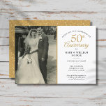 Any Anniversary Year Together Wedding Photo Invitation<br><div class="desc">A chic wedding photo anniversary invitation that's perfect for any year anniversary. You can customise the colour to match your anniversary celebration. Designed by Thisisnotme©</div>