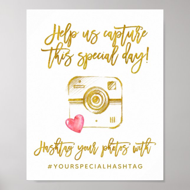 Any Background Colour Social Media Hashtag Poster (Front)