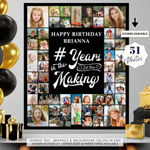 Any Birthday 51 Photo Collage Years in the Making Poster