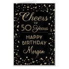 ANY Birthday Cheers Black Gold Confetti Big Giant