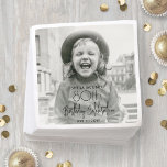 ANY Birthday Chic Stylish Typography Photo Party Napkin<br><div class="desc">Add an elegant touch to birthday party decorations with custom photo paper napkins. The picture and all wording on this template are simple to personalise. (IMAGE PLACEMENT TIP: An easy way to position a photo exactly how you want is to crop it before uploading to the Zazzle website.) The elegant...</div>