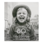 ANY Birthday Chic White Typography Photo Party