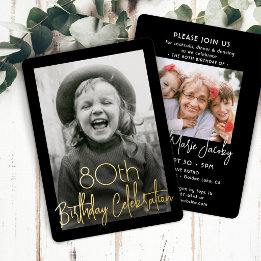 ANY Birthday Party 2 Photo Chic Black and Real