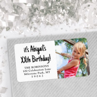 Any Birthday Simple Casual Photo Return Address