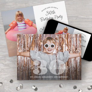 ANY Birthday "This Kid" Modern Script 2 Photo Invitation