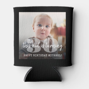 ANY Birthday "This Kid" Simple Modern 2 Photo Can Cooler