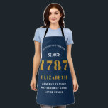 Any Birthday Year Blue Gold BBQ Cook Apron<br><div class="desc">Any Birthday Any Year Blue Gold apron.</div>