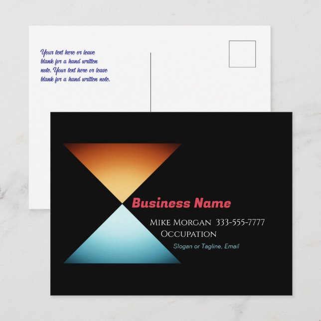 Any Business, Triangle Design, Info, Your Message Postcard (Front/Back)