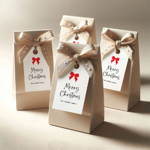 Any Color Bow   Chic Coquette Merry Christmas Gift Tags