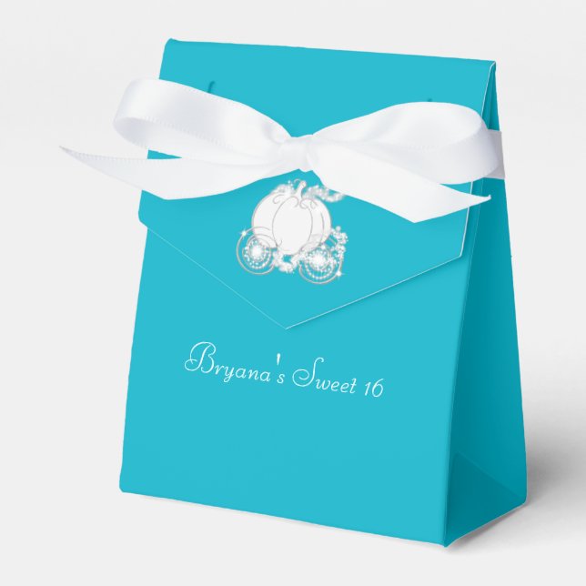 ANY COLOR Cinderella Silver Carriage Favour Box (Front Side)