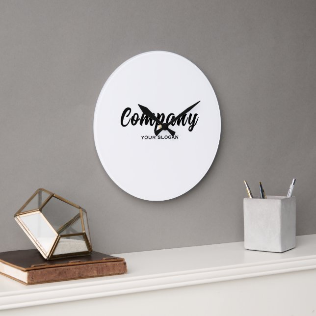 Any Color Company Name Large Clock (Office)