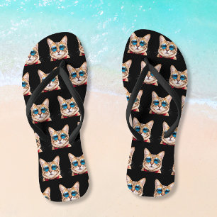 Any Color Funny Personalized Cat Photo Jandals