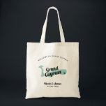 Any Color Grand Cayman Wedding Welcome Bag, Tote Bag<br><div class="desc">Wedding weekend welcome gift bag for out of town guests to your wedding, featuring image of the Grand Cayman. You may edit the colors for any part of this design, as well as move the heart to the location of your wedding. To change colors, click personalize and then "edit using...</div>