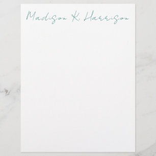 Any Color Handwritten Script Name Letterhead Paper