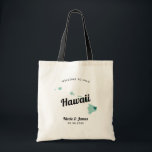 Any Color Hawaii Destination Wedding Welcome Bag, Tote Bag<br><div class="desc">Wedding weekend welcome gift bag for out of town guests to your wedding, featuring image of Hawaii. You may edit the colors for any part of this design, as well as move the heart to the location of your wedding. To change colors, click personalize and then "edit using the design...</div>