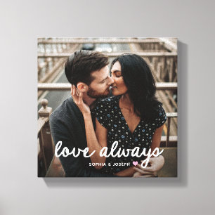 Any Color Heart and Photo   Romantic Love Always Canvas Print