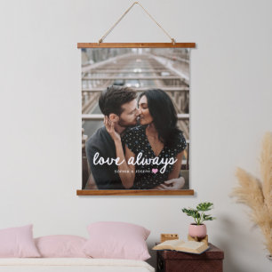 Any Color Heart and Photo   Romantic Love Always Hanging Tapestry