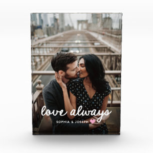 Any Color Heart and Script Romantic Love Always Photo Block