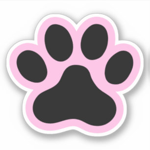 Any color or pink and black paw print sticker