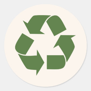 Any Color Recycle Reuse Arrow Eco Friendly Symbol Classic Round Sticker
