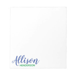 Any Color - Script & Block Personalized Notepad