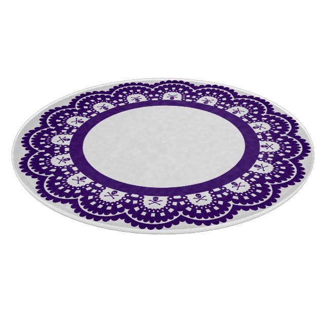 ANY COLOR! Skull Lace Cutting Board (Corner)